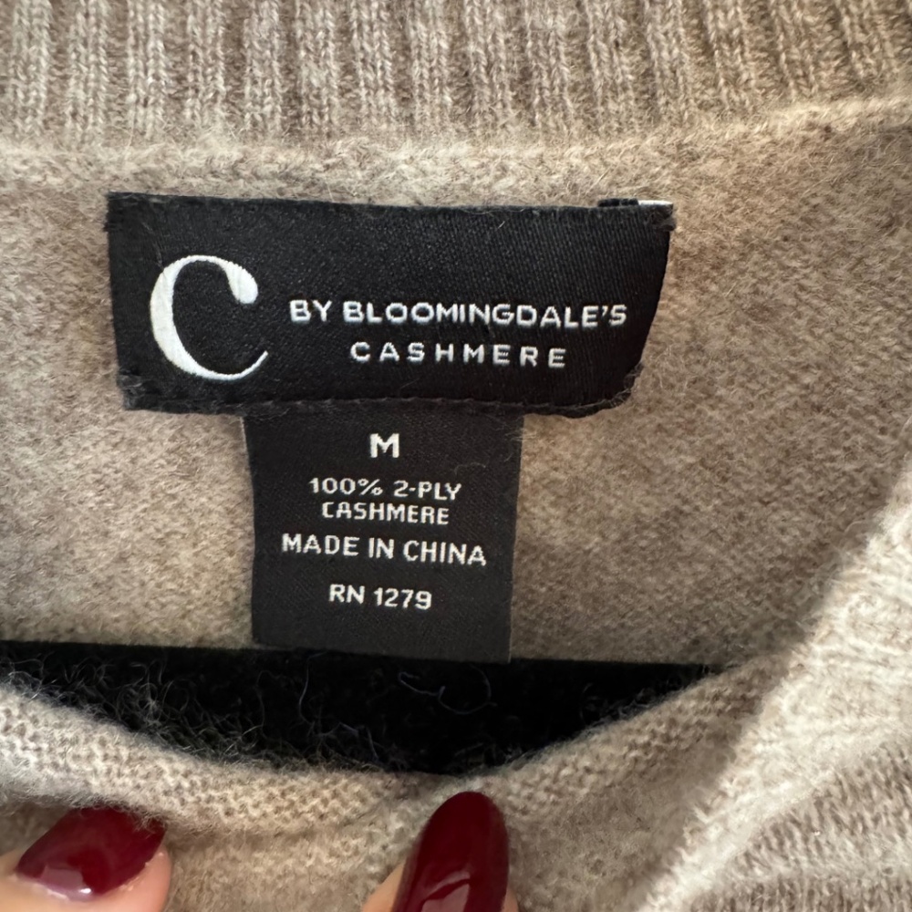 C by Bloomingdale's High/Low Cashmere Crewneck Sweater - Picture 9 of 9